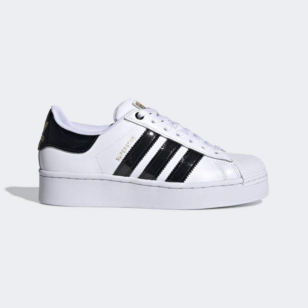 Adidas Women's Superstar Bold Shell Toe Originals Shoes White/Black/Gold Metal Ireland FV3336